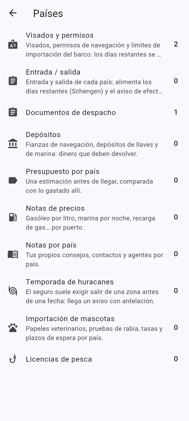 Visados, permisos, repuestos y mantenimiento, con avisos