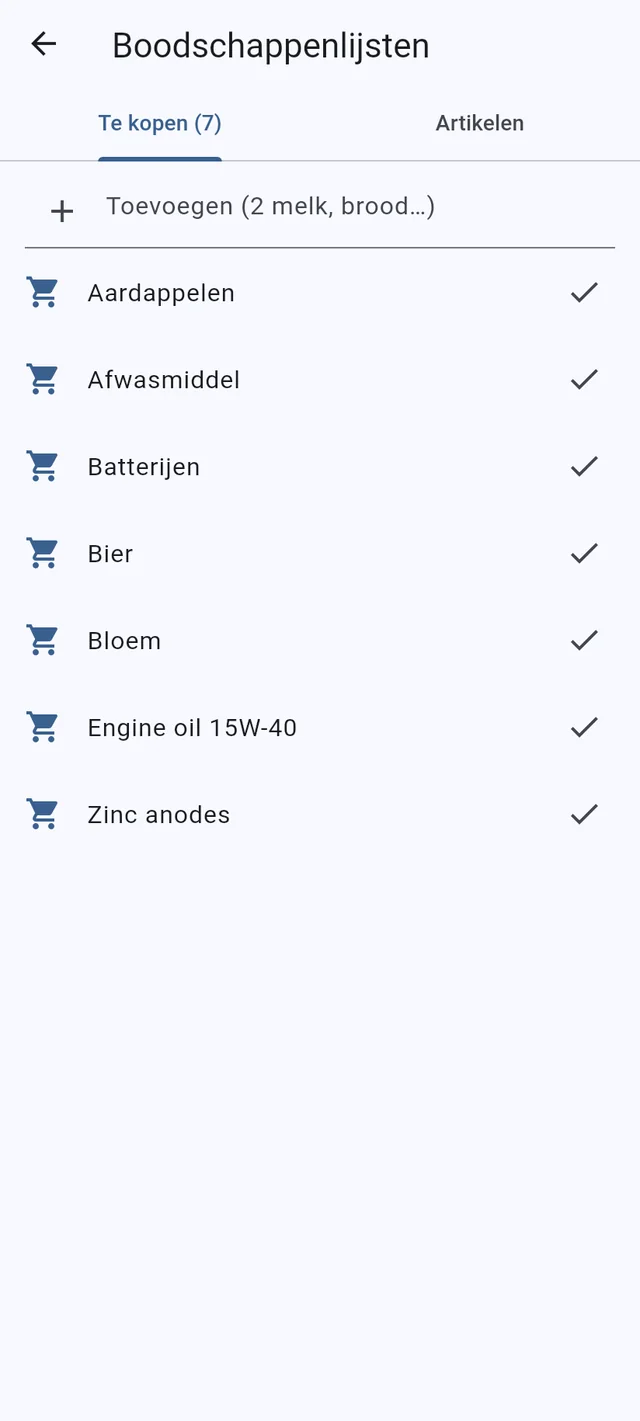 Boodschappenlijsten en checklists, op elke telefoon aan boord