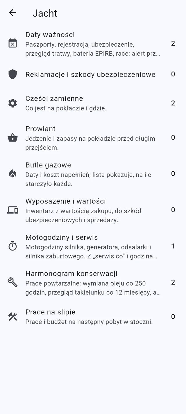 Wizy, zezwolenia, części zamienne i serwis, z przypomnieniami