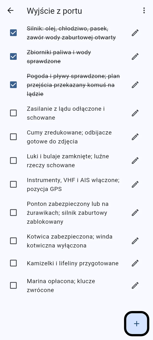 Listy zakupów i listy kontrolne, na każdym telefonie na pokładzie