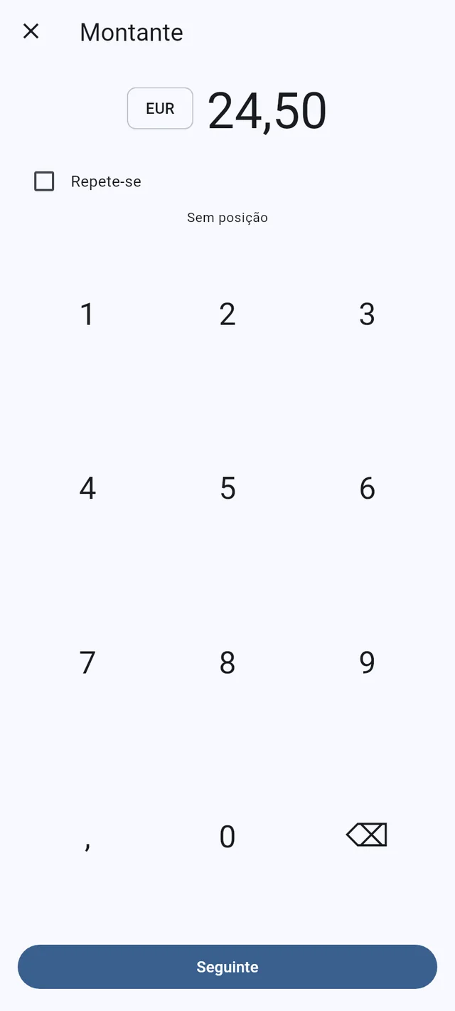 Cada despesa, na moeda em que pagou