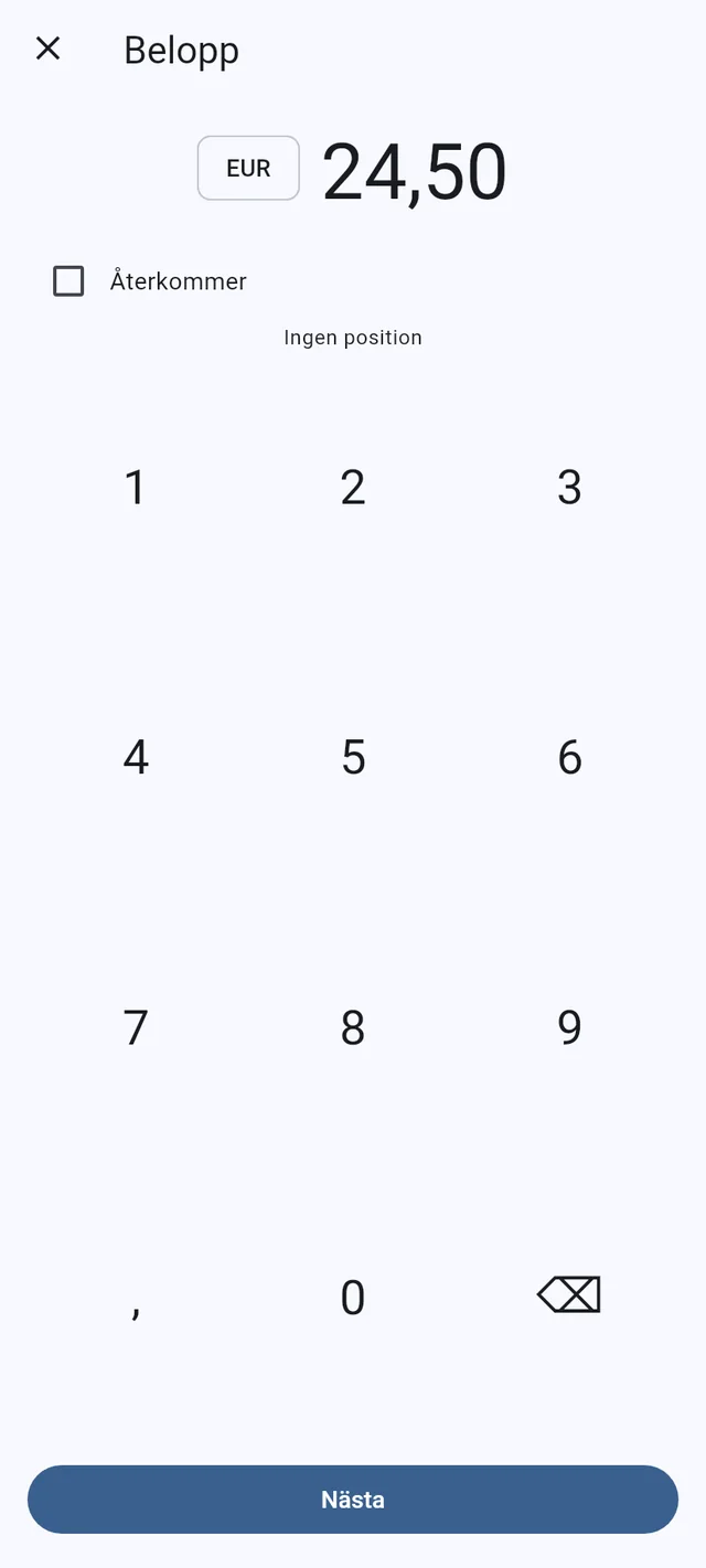 Varje utgift, i valutan ni betalade i